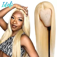 

613 Lace Frontal wig Straight Blonde Lace Front Wig Human Hair 13x5 HD Transparent Lace Frontal Wigs For Woman 8"-30" Idoli Hair