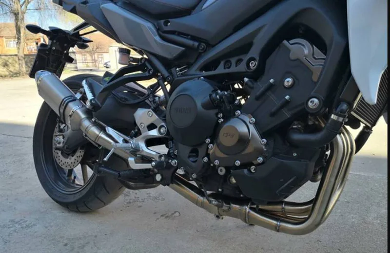 Мотоцикл скольжения на MT09 FZ09 глушитель выхлопной трубы наконечник побега модифицированный соединитель труб заголовок для 2013- Yamaha MT09 FZ09
