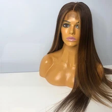 4X4 шелковая основа полный шнурок человеческих волос парик Выделите цвет Предварительно выщипанный шелковистый прямой Шелковый топ парик бразильские волосы remy для женщин