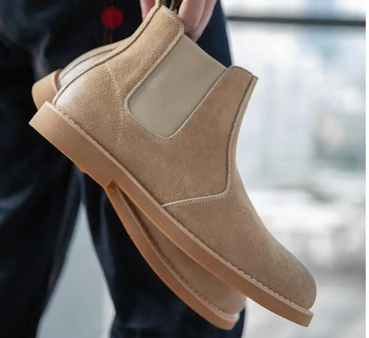 Оригинальные кожаные ботинки челси xiaomi высокого качества; замшевые ботинки из ткани с резинкой; мужские ботинки; 4 цвета; умный дом