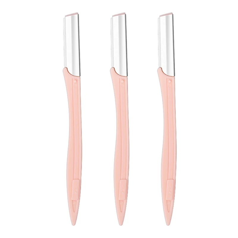 50LD 3Pcs Eyebrow Razor Eye Brow Trimmer Shaver Facial Face Hair Remover Dermaplaning Tools Kit with Stainless Steel Blade 5