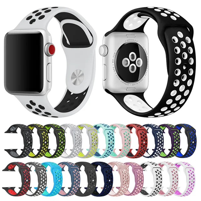 Силиконовый ремешок для Apple watch band 42 мм 44 iwatch 38 40 спортивный браслет наручные часы 3