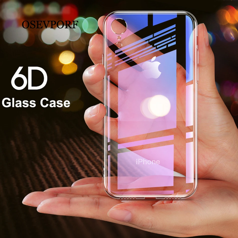 

Tempered Glass Case For iPhone 11 X 7 , Protective Mobile Phone Cover Cases For iPhone 11 7 8 Plus 6 6s XS Max XR Capinhas Coque