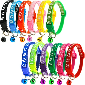 

Cat paw print Collar cat Collar adjustable Nylon Bell ribbon Collar for cats, small dogs puppy Collar strap 1,0 cm 19-32cm