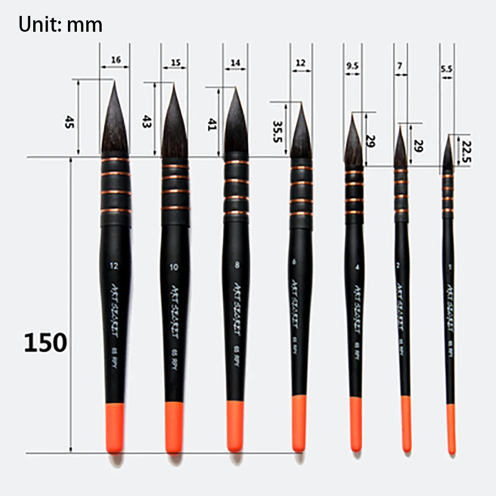 ArtSecret High-Grade Anti-Drop Squirrel Hair Watercolor Painting Brush 1PC Black&Red Fat Mop Hook Pen Round Head  65RPY 5