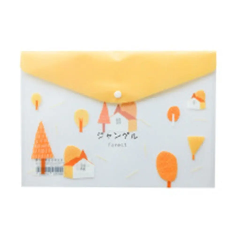 

Cute cartoon A4 plastic file bag folder Student stationery test bag information bag forest hut