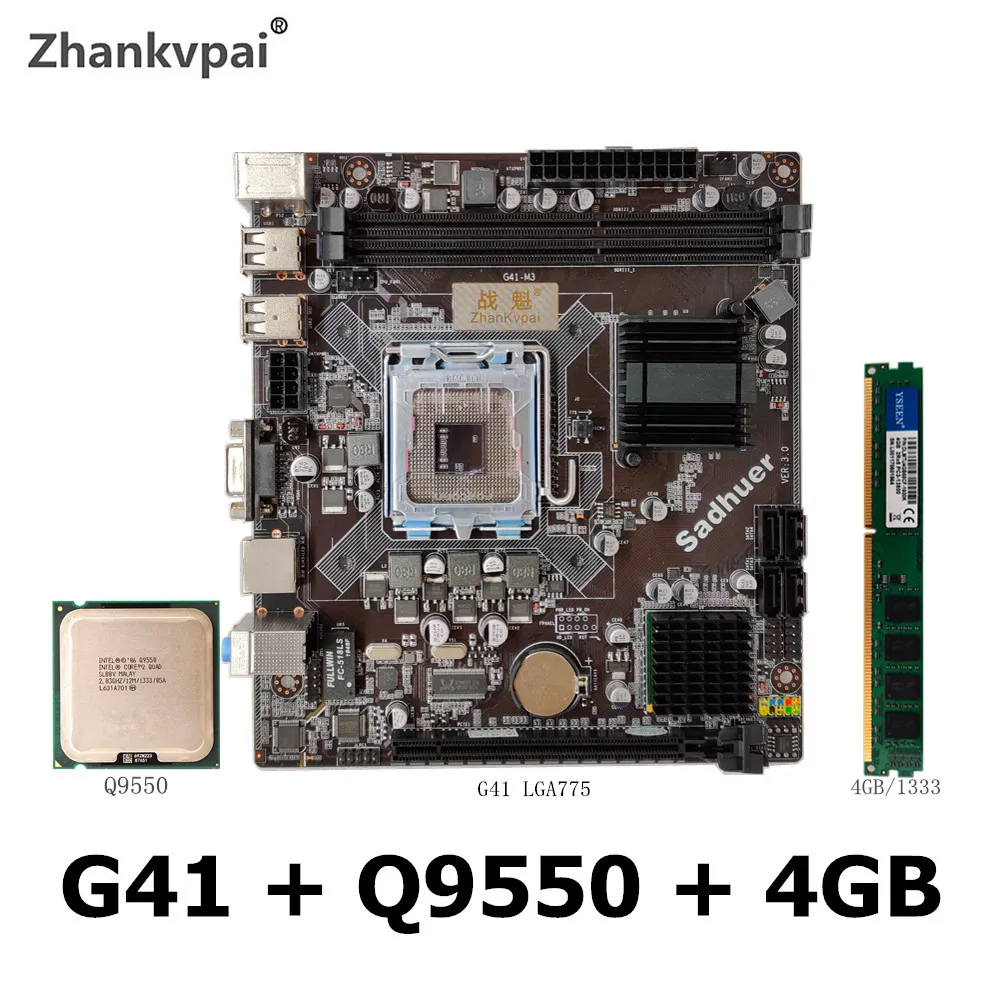 Show настольная материнская плата G41 набор сочетающихся процессоров Intel 775