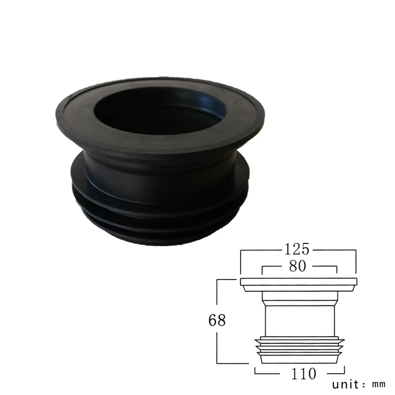 Toilet Spill Sealing ring Drain pipe Anti-leak Deodorant ring Toilet Base Drainage fittings Heighten durable Rubber flange