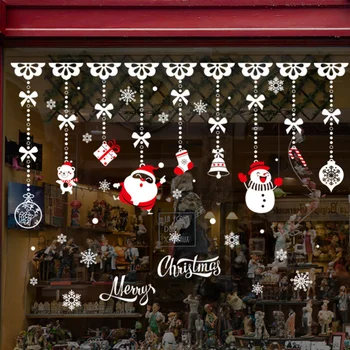 

1Pc Sticker PVC Self-adhesive High Quality Snowman Decal Christmas Decal Shopwindow Sticker for Window