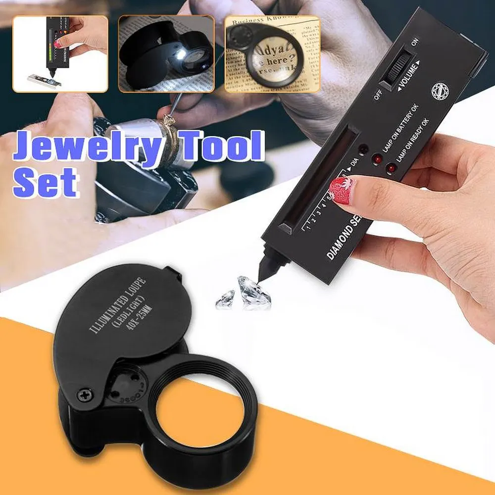 Tester Per Diamanti E Pietre Preziose Portatile Con Luce LED E Segnale Acustico