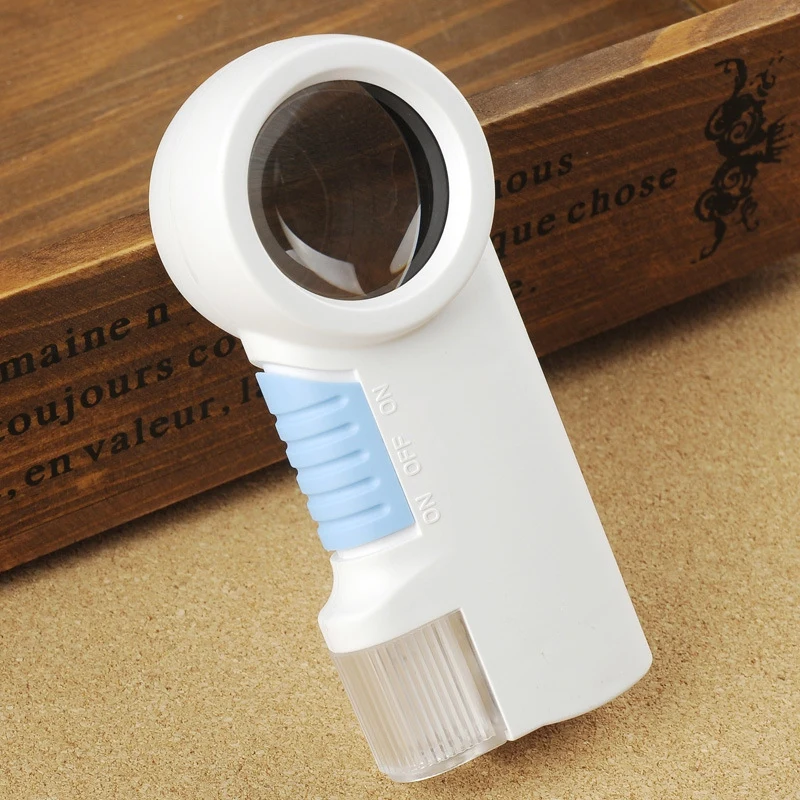 

12X Illuminated Magnifier Microscope Magnifying Glass Aid Handheld Reading For Seniors Loupe Repair Tool With LED