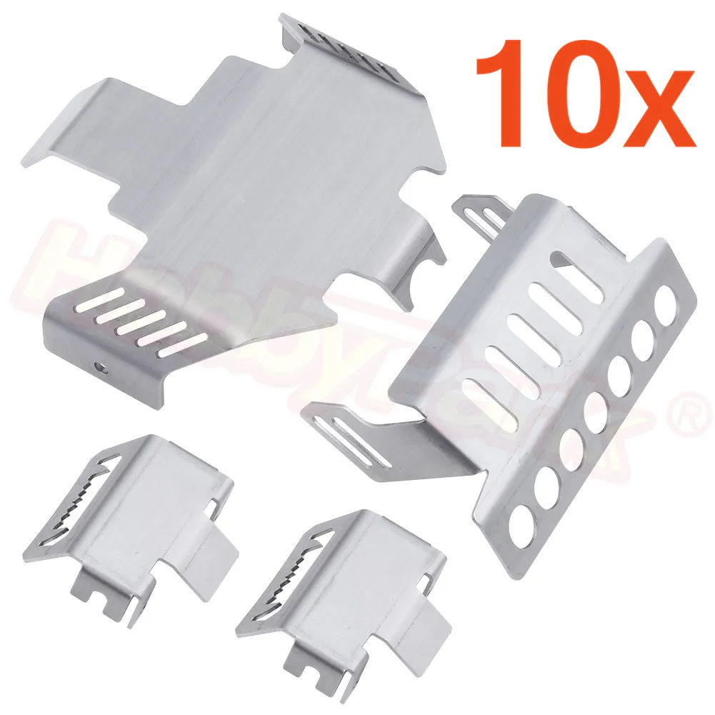 10set TRX4 Stainless Steel Axle Protective Guard Skid Plate Bumper Chassis Guard Kit Set for Traxxas TRX-4 Trail 1/10 RC Crawler