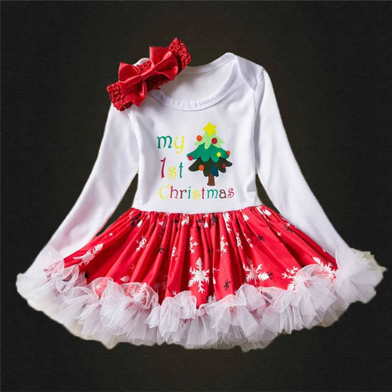 G christmas Puckcovi/рождественское платье; Robe noel; платье-пачка для маленьких девочек; платья для новорожденных с длинными рукавами для 3 лет; милые разноцветные платья; Vestidos nina - Цвет: G christmas