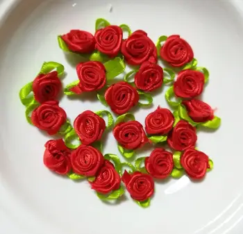 

10pcs Red Rose Patch Flower Applique Trimmings Sewing Fabric Dress Accessories Trim Patches Stickers Clothes Parche parches ropa