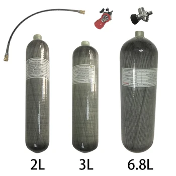 Online Acecare 2L/3L/6,8 L Paintball Tank Mini Scuba Pcp Carbon Faser Zylinder 4500Psi Pcp Gauge Ventil Für Air Gewehr Airforce Condor