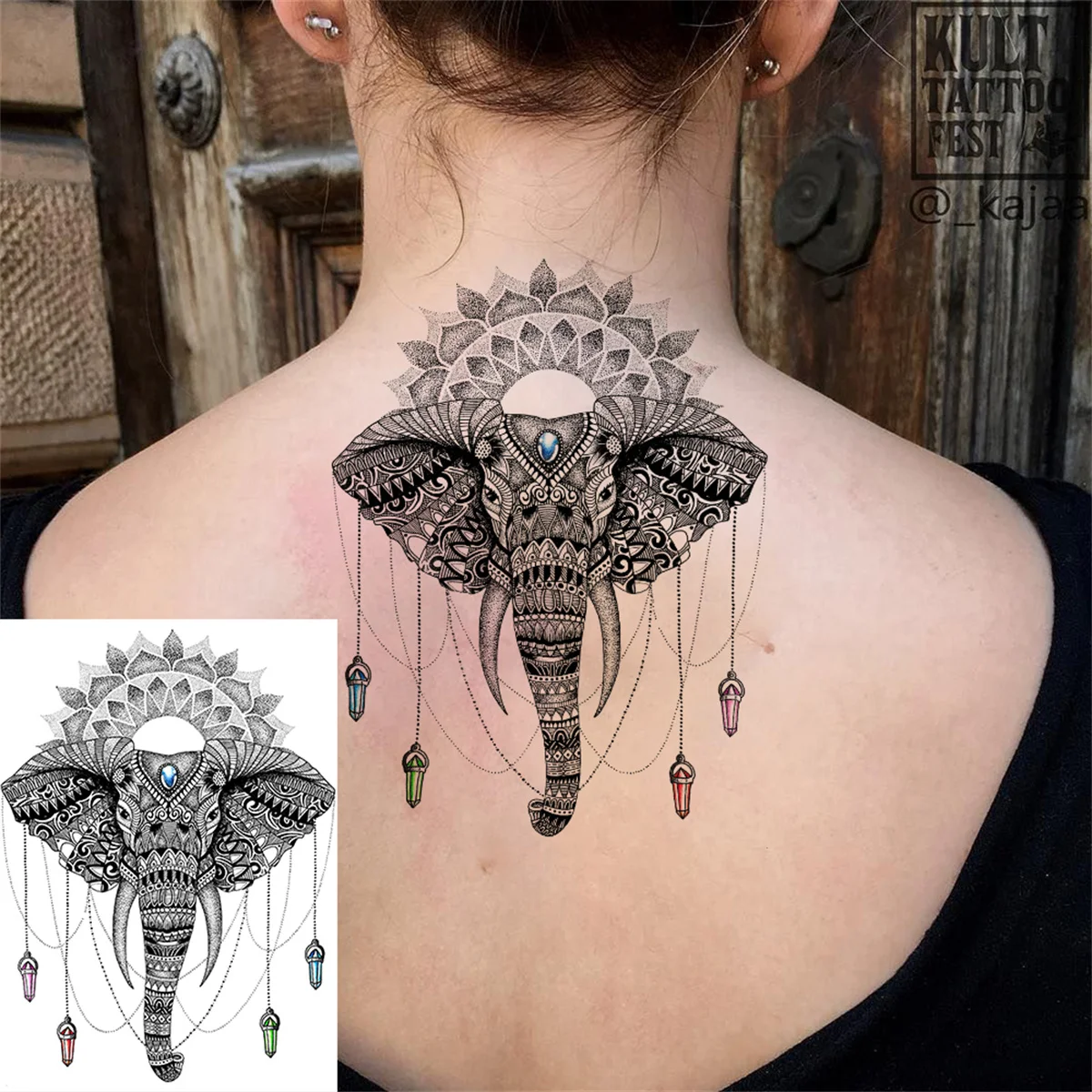 Tatouage Elephant Fleur De Lotus