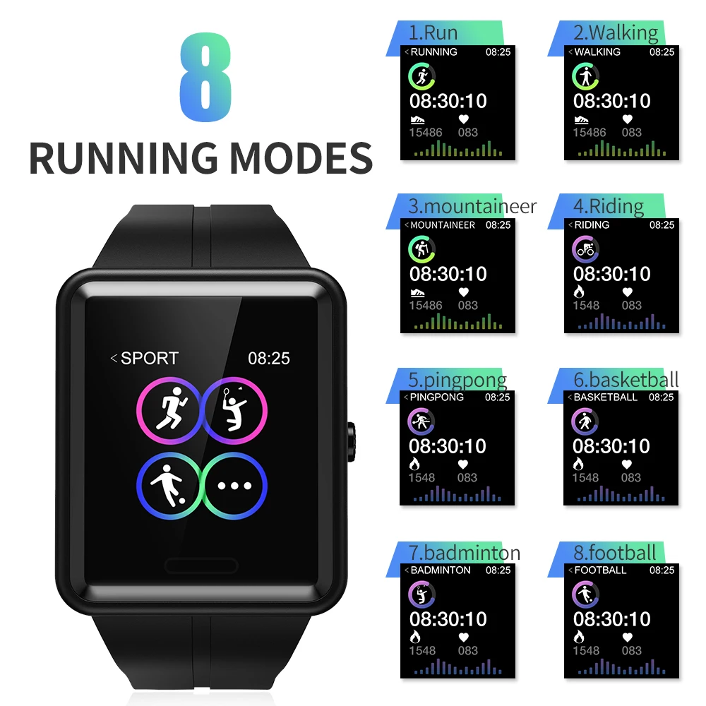 Bozlun W37 New Smart Watches IP67 Waterproof Heart Rate Blood Pressure Monitoring Smartwatch Fitness Tracker For Men Women Watch