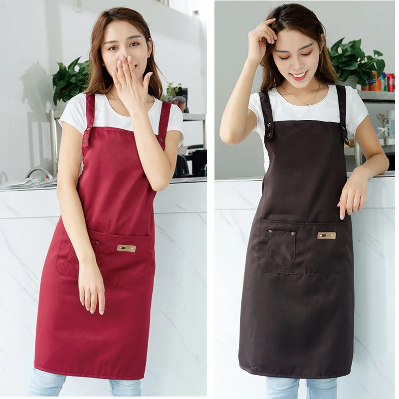 2 Style Cooking Kitchen Apron For Woman Men Chef Waiter Cafe Shop BBQ Hairdresser Aprons Bibs Kitchen Accessory Custom LOGO