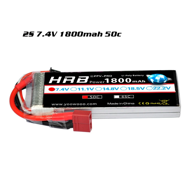 HRB RC Lipo батарея 2S 7,4 v 5000mah 6000mah 3300mah 2200mah 2700mah 2600mah 1800mah 4200mah 22000mah батарея для радиоуправляемого дрона - Цвет: 1800mah