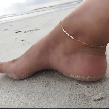 Ankle Bracelet Gold Gift Idea Bridesmaid Gift Pearl Ankle Bracelet Pearl Anklet
