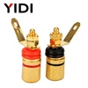 2pcs-1 pair Banana Gold Copper Nickel Plate Plugs Connectors 4mm Power Socket Black Red Binding Post for Speaker Cables ► Photo 2/6