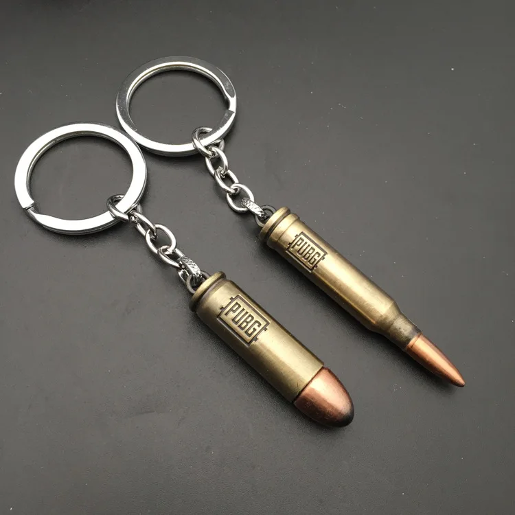 

New PUBG Bullet Key chain Player Unknown Battlefield Bar Fashion Accessory Keychains New Bullet Model Male Pendant Gift Key Ring