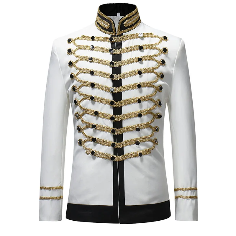 Shujin Мужской однобортный пиджак мужской военный сценический костюм модный театральный костюм вечерние Блейзер Hommes размера плюс