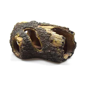 

Landscape Artificial Out Sleep Rest Log Resin Non Toxic Small House Tree Trunk Ornament Betta Fish Mini Hide Play