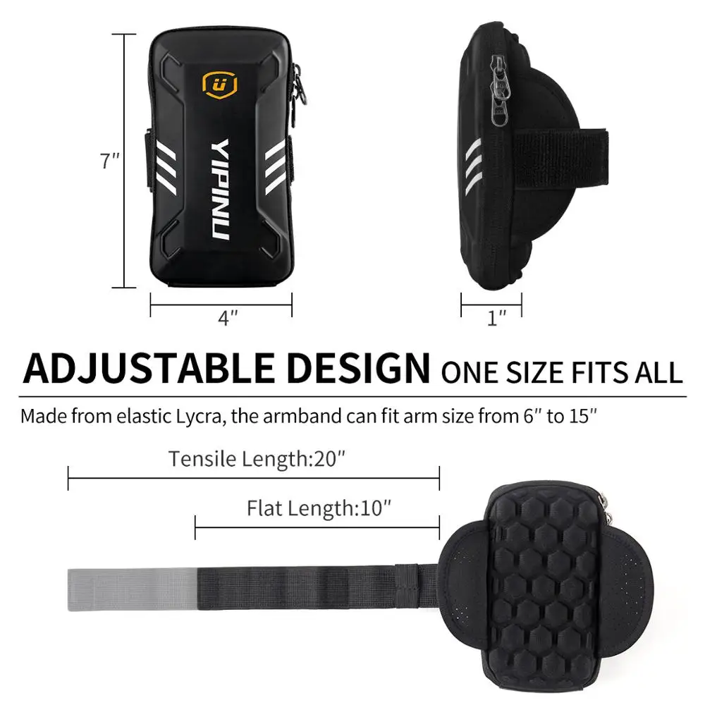 Vilead Waterproof EVA Running Bag Multi-functional Anti-fall Cellphone Holder Arm Bag Unisex Outdoor Cycling Sports Fitness Bag