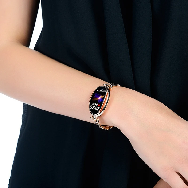 Smart Fitness Watch Blood Pressure Heart Rate Message Reminds Ios Android Waterproof Multiple Sports Mode Gold