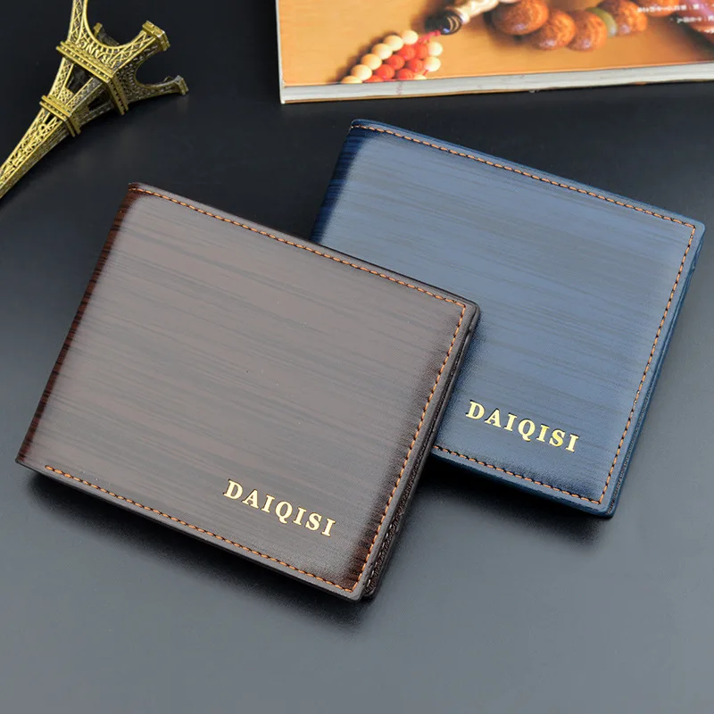 

The new 2019 business man purse brief paragraph 3 fold lines soft bark leisure men's wallet bag mail my wallet