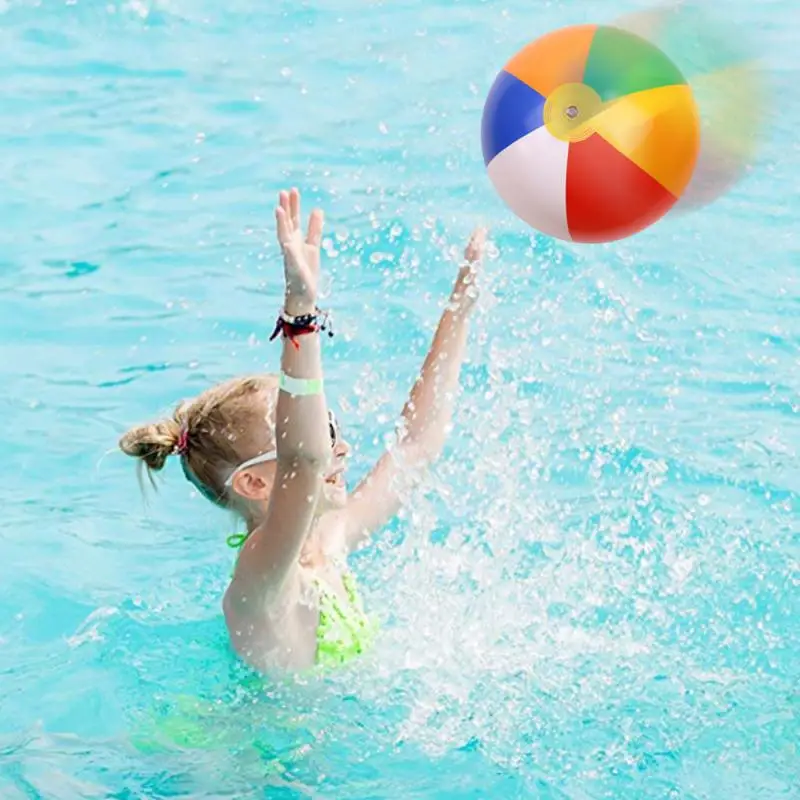 Ballon de plage gonflable en PVC de couleur arc-en-ciel, balles d