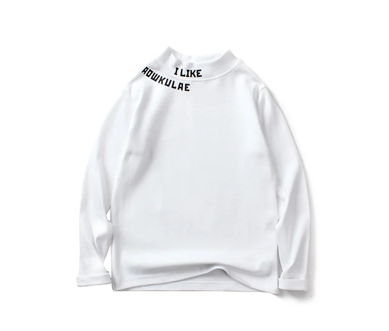 children long sleeve T-shirt boys knitted thicken warm turtleneck tops autumn winter teenage boys clothing 6 8 10 12 years