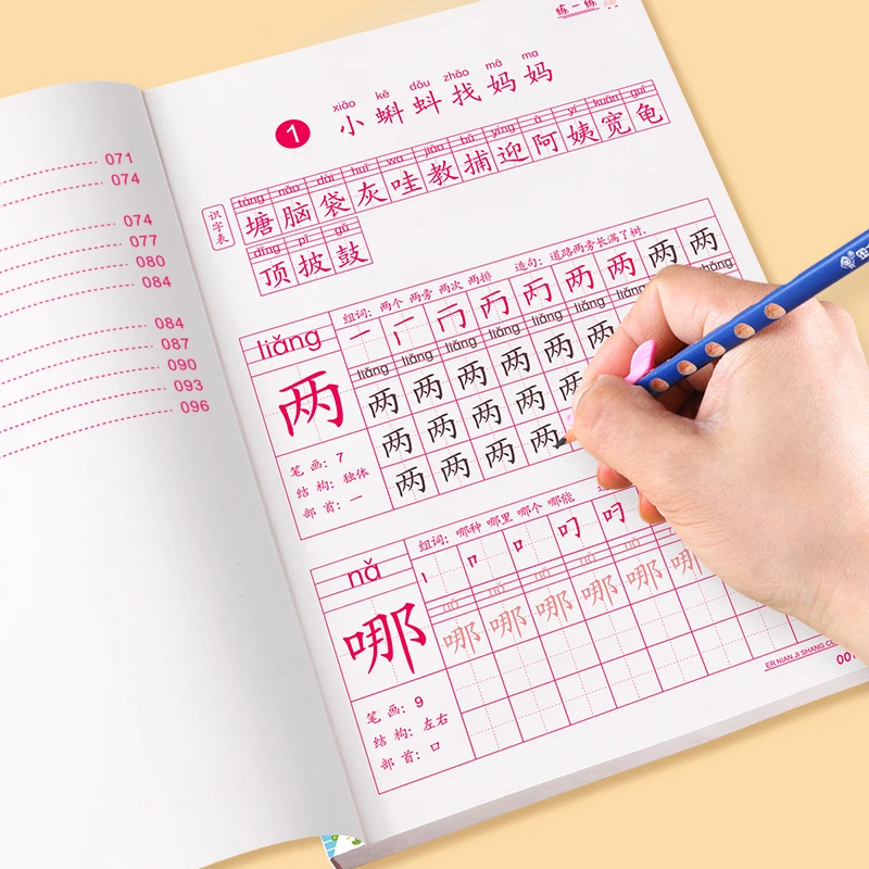 

Students Chinese Copybook Handwriting Practice Child Education School First second Grade Beginners Learning Phonics The books