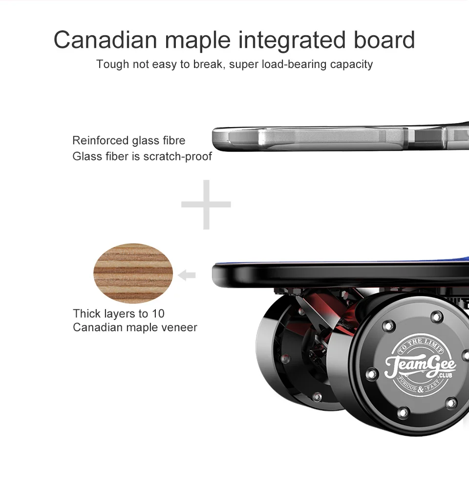 TeamGee 12 мм Сверхтонкий электрический скутер 24 В Электрический скейтборд высокая прочность магниевого алюминиевого сплава Patinete Eletrico скутер