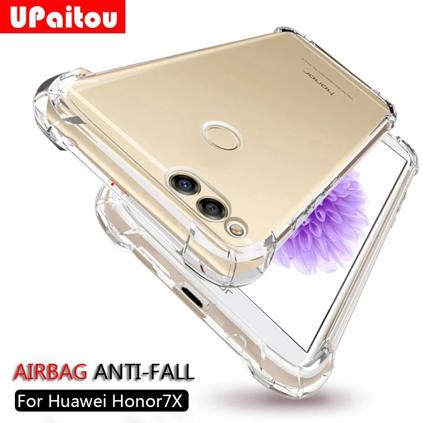 UPaitou Shockproof Transparent Cases for Huawei Honor 9X Pro 8X Max 7X Clear Soft TPU Case Mate SE Anti Fall |