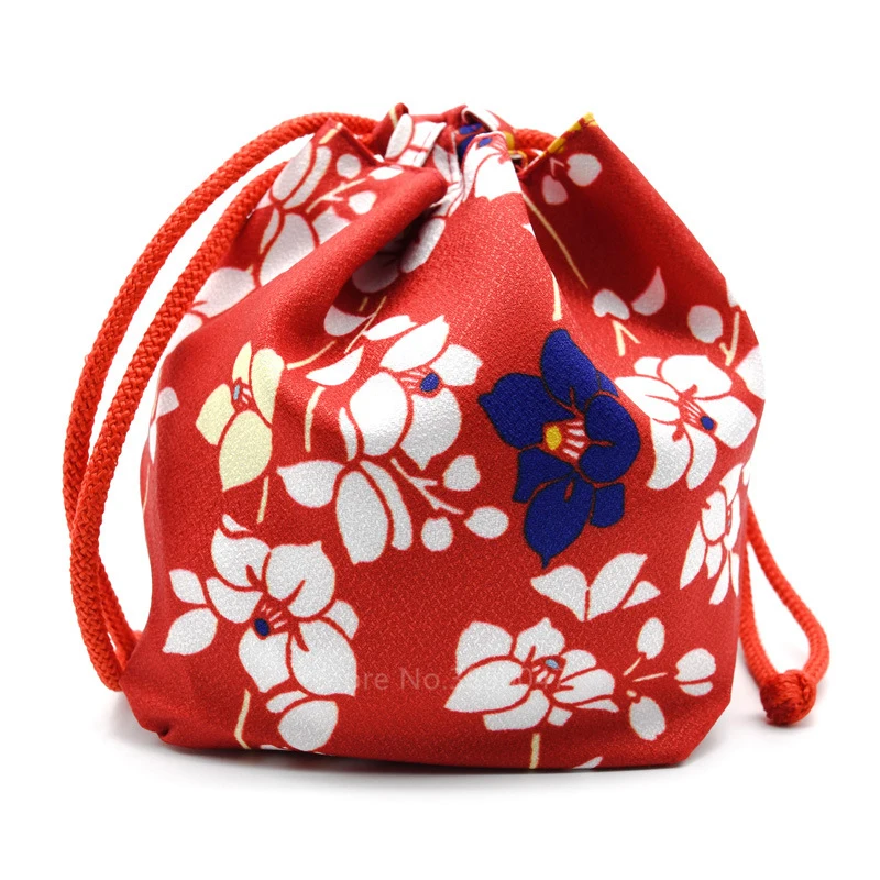 Сумочка кимоно в японском стиле юката каваи для девочек Женская сумка винтажная Цветочная Haori Drawstring Bucket Zephyr подарок вечерние аксессуары - Цвет: Color5