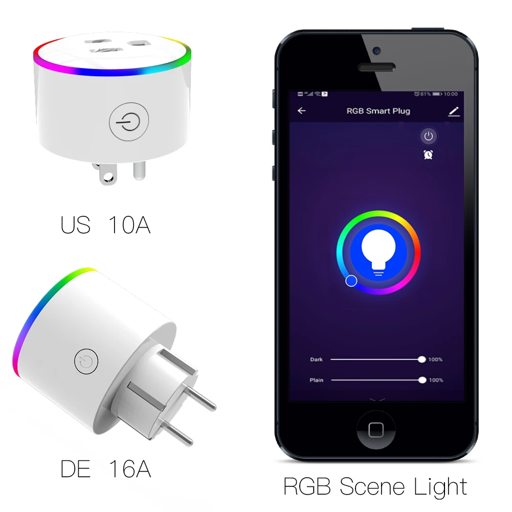  WiFi Smart Plug Outlet Wireless Power Socket Smart Life/Tuya App Remote Control Work with Alexa Goo - 4000252267462