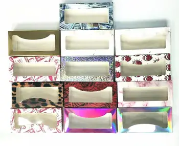 

NEW 100pcs wholesale empty Packing box for eyelash package paper box color carton DIY Shining packing box colorful make up
