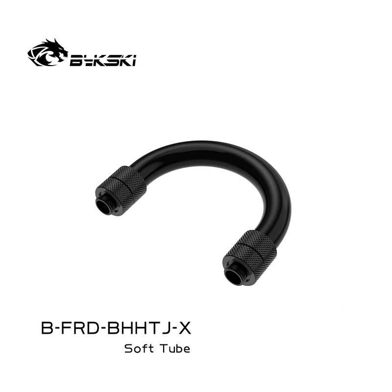 Bykski B-FRD-BHHTJ-X PC Water Cooling G1/4\' Fitting Soft Tubes kit black tube 20 30 40 50cm 360 Degree Rotating Computer