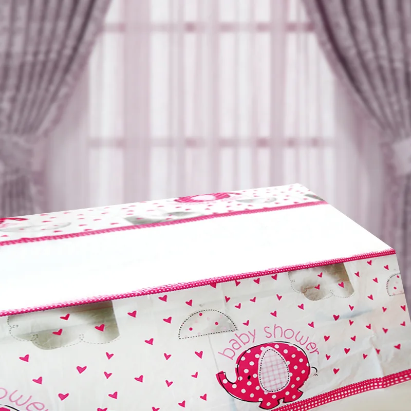 Вечерние салфетки для девочек с изображением розового слона, украшения для новорожденных, Bptism, салфетки для дня рождения, баннер, покрытие для стола, посуда, вечерние принадлежности