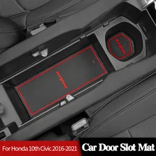 

Anti-Slip Gate Slot Cup Mat For Honda 10Th Civic 2016-2021 Interior Non-Slip Accessories Door Pad Car Styling Stickers