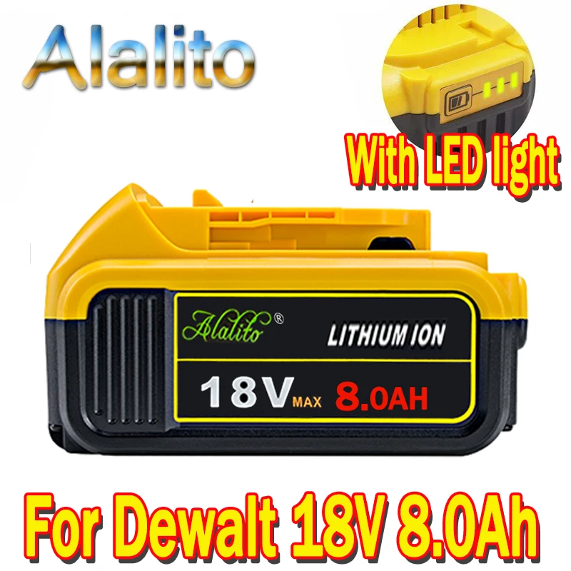 Сменный Электроинструмент alalalito для аккумулятора DeWalt DCB184 DCB181 DCB182 DCB200 20V 5A 18 вольт