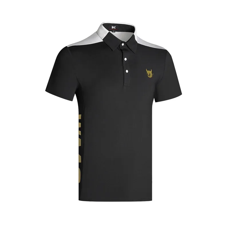 W Мужская спортивная одежда с коротким рукавом футболка для гольфа одежда для гольфа casual выбрать Повседневный тенниска - Цвет: Черный