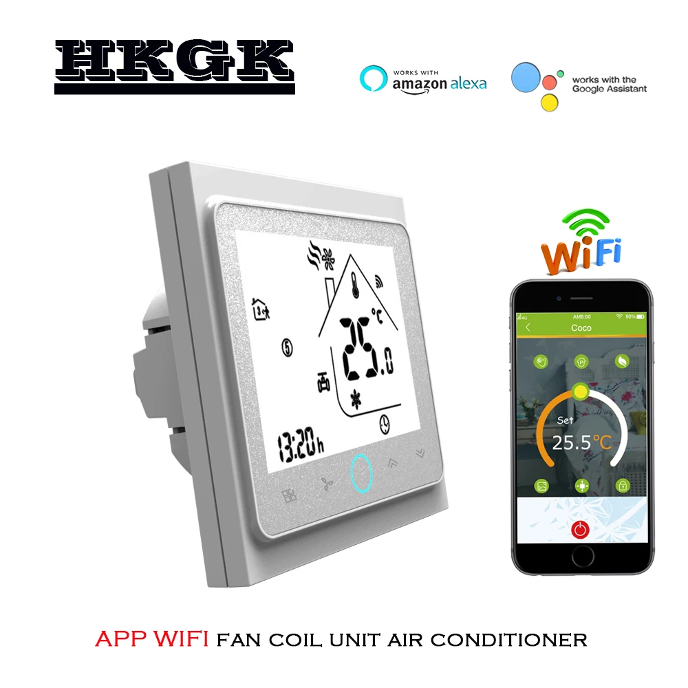 2p 4p cooling/heating digital wireless wifi thermostat room temperature control for Central air conditioning