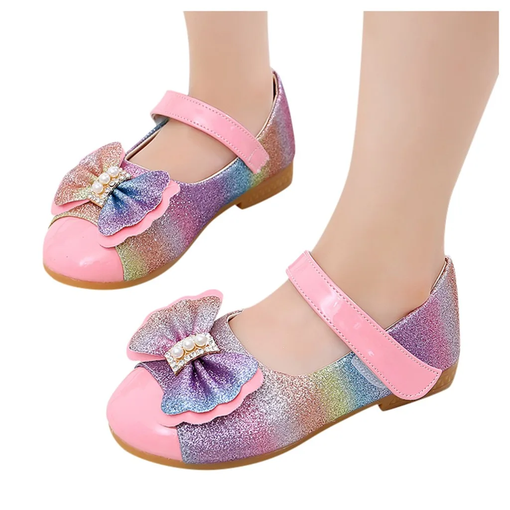 Kids Shoes For Girls Shoes Children Kids Casuals Shoe Baby Girl Pearl Bowknot Bling Single Princess Casual Shoes Zapatillas Nino