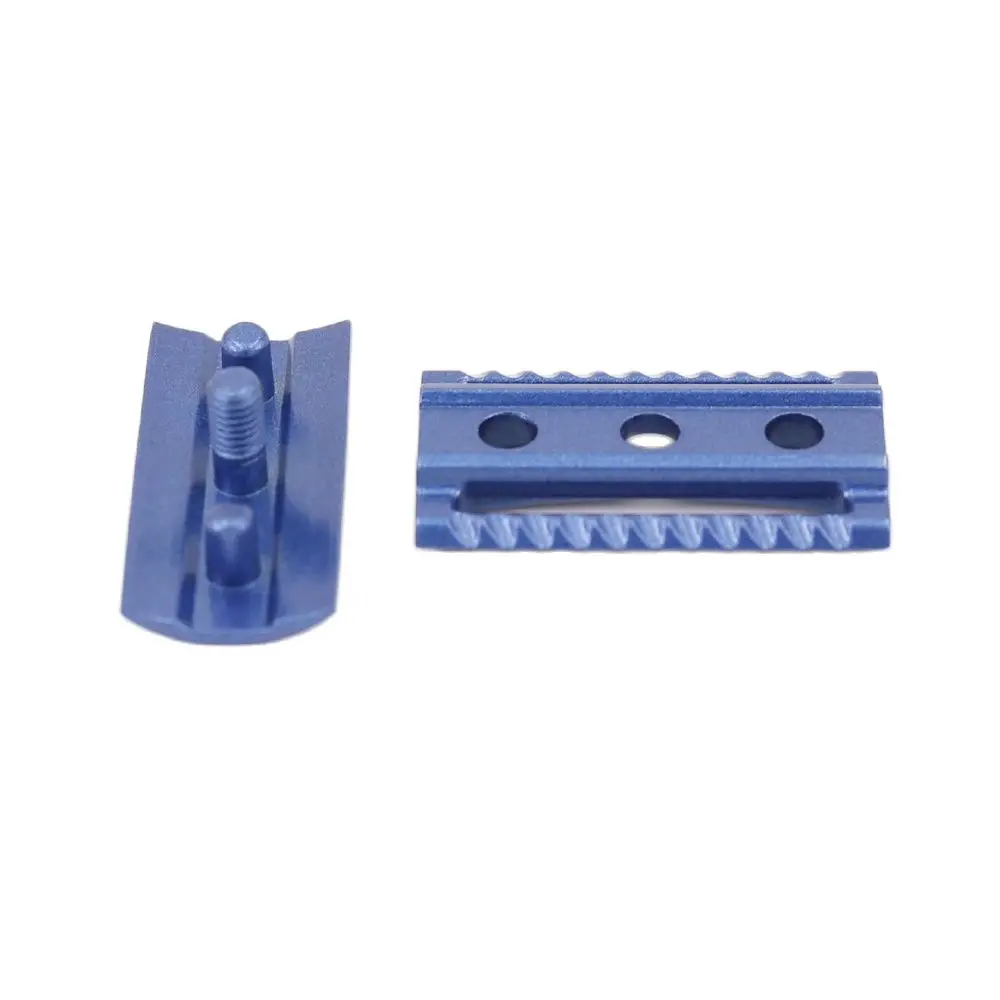 Yaqi Space Blue Color Scalloped Bar Double Edge Mens Safety Razor Head 4