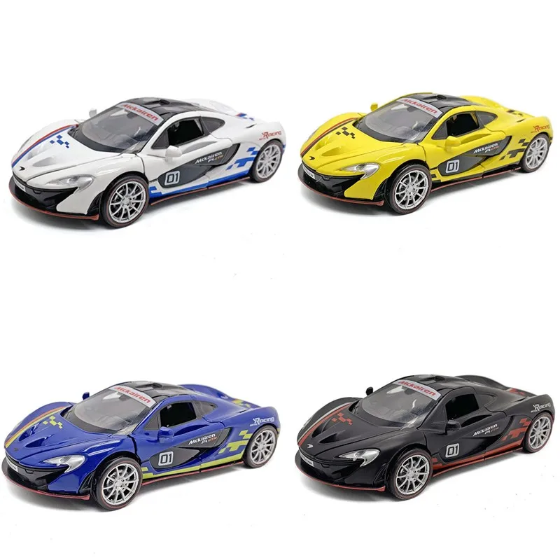 1:32 P1 Супер спортивный автомобиль сплава модель, моделирование литья звук и светильник обратно в детские игрушки подарки - Цвет: Random Color