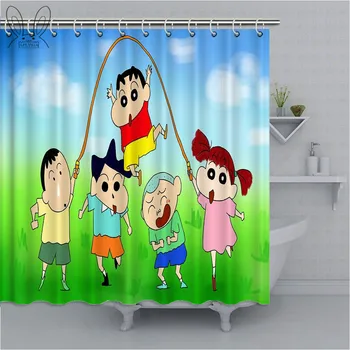 

Fashion Crayon Shin-chan Series Shower Curtain 3D Japanese Cartoon Bathroom Curtain Waterproof Polyester Fabric Kids Bath Sets