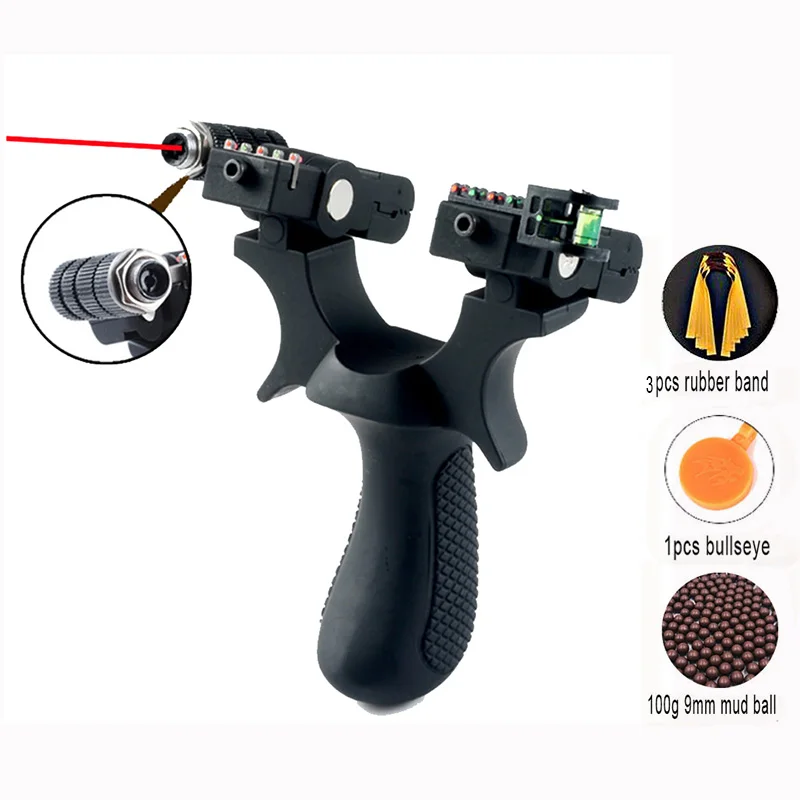 

Resin Slingshot Set High Precision Outdoor Shooting Hunting Slingshot Laser Aiming Slingshot Using Flat Rubber Band